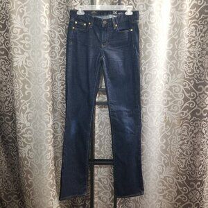 J Crew Dark Wash Denim Womens 26R Bootcut Stretch Zip Up Jeans